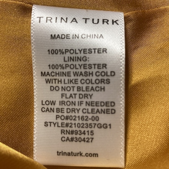 Trina Turk Moonlit Dress Gold BNWT - Picture 12 of 13